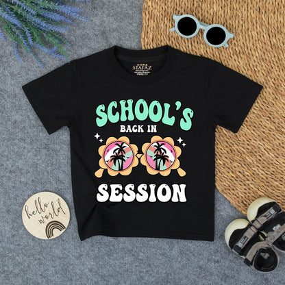 Groovy Back to School Shirt, Retro Sunglasses Tee for Kids, School's Back In Session Toddler Tee, First Day Outfit, Fun Beach Vibes, Colorful Design