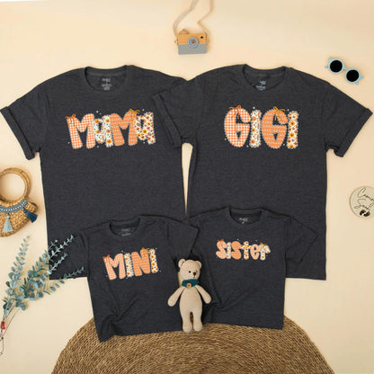 Fall Mama and Mini Matching Outfit, Autumn Thanksgiving Shirts, Floral Gingham Family Tees, Mommy and Me Clothes, Cute Bow Design, Gift for Mom 137 chars