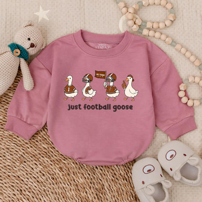 Go Team Football Goose Romper for Baby & Toddler, Cute Cartoon Game Day Outfit, Just Football Goose Tee, Future Football Star Soft Cotton Fall Clothes 135