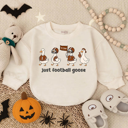 Go Team Football Goose Romper for Baby & Toddler, Cute Cartoon Game Day Outfit, Just Football Goose Tee, Future Football Star Soft Cotton Fall Clothes 135
