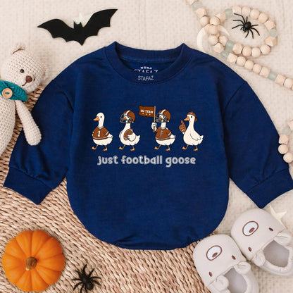 Go Team Football Goose Romper for Baby & Toddler, Cute Cartoon Game Day Outfit, Just Football Goose Tee, Future Football Star Soft Cotton Fall Clothes 135