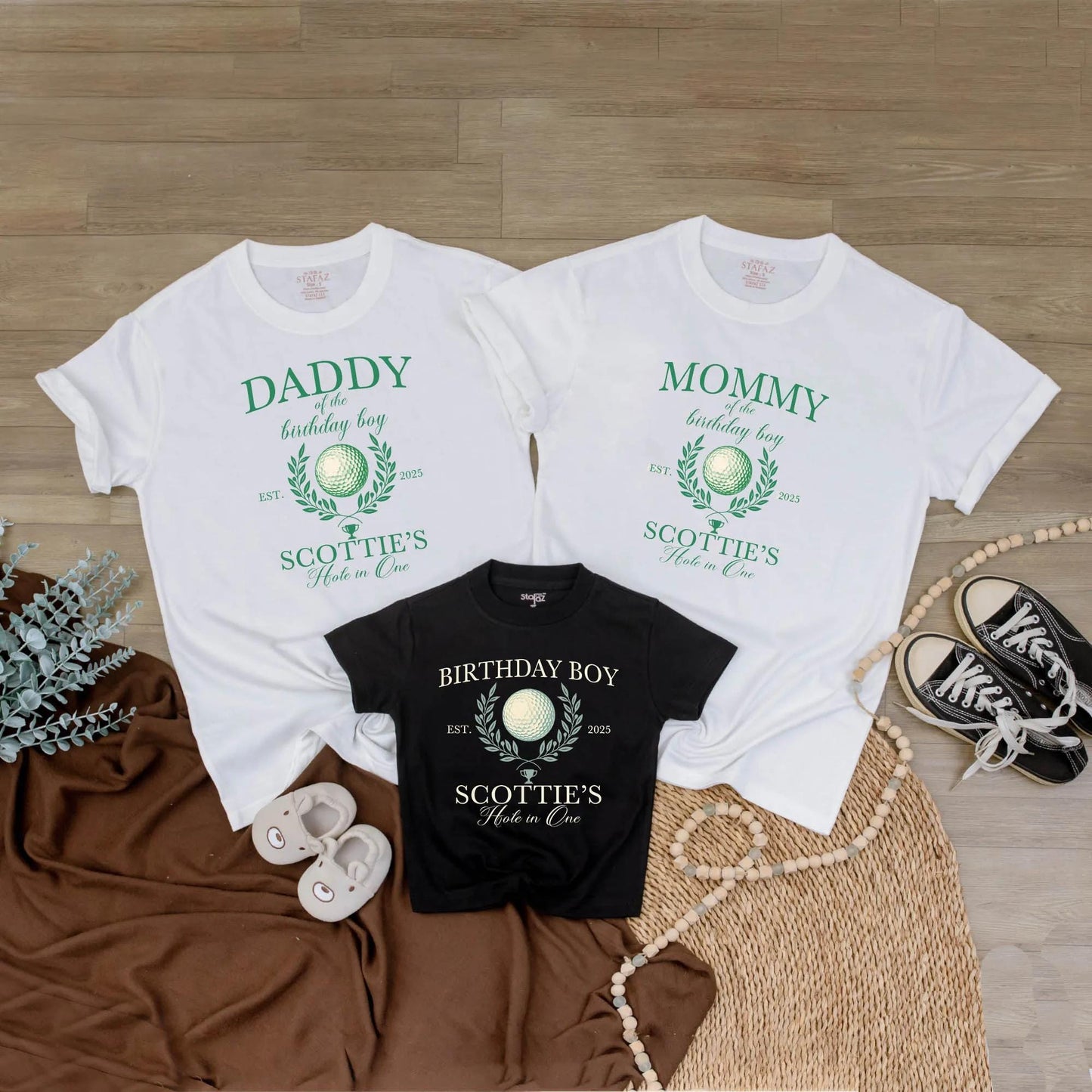 Daddy/Mommy/Birthday Boy of the Birthday Boy Scottie's Hole in One Golf First Birthday Party Outfit 2025