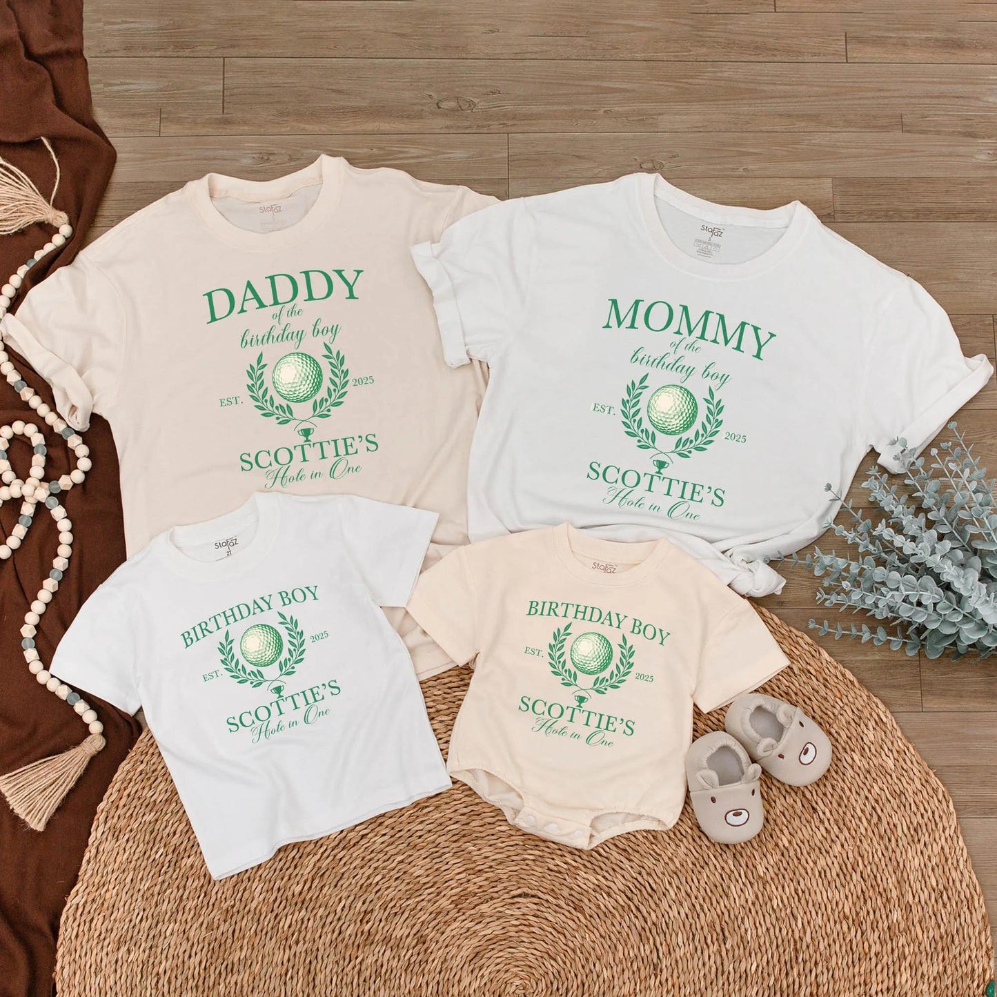 Daddy/Mommy/Birthday Boy of the Birthday Boy Scottie's Hole in One Golf First Birthday Party Outfit 2025