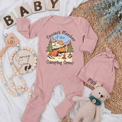 Newest Camping Crew Baby Bodysuit Outdoor Adventure Outfit Mountain Sunset Tent Campfire Nature Newborn Clothes Baby Shower Gift