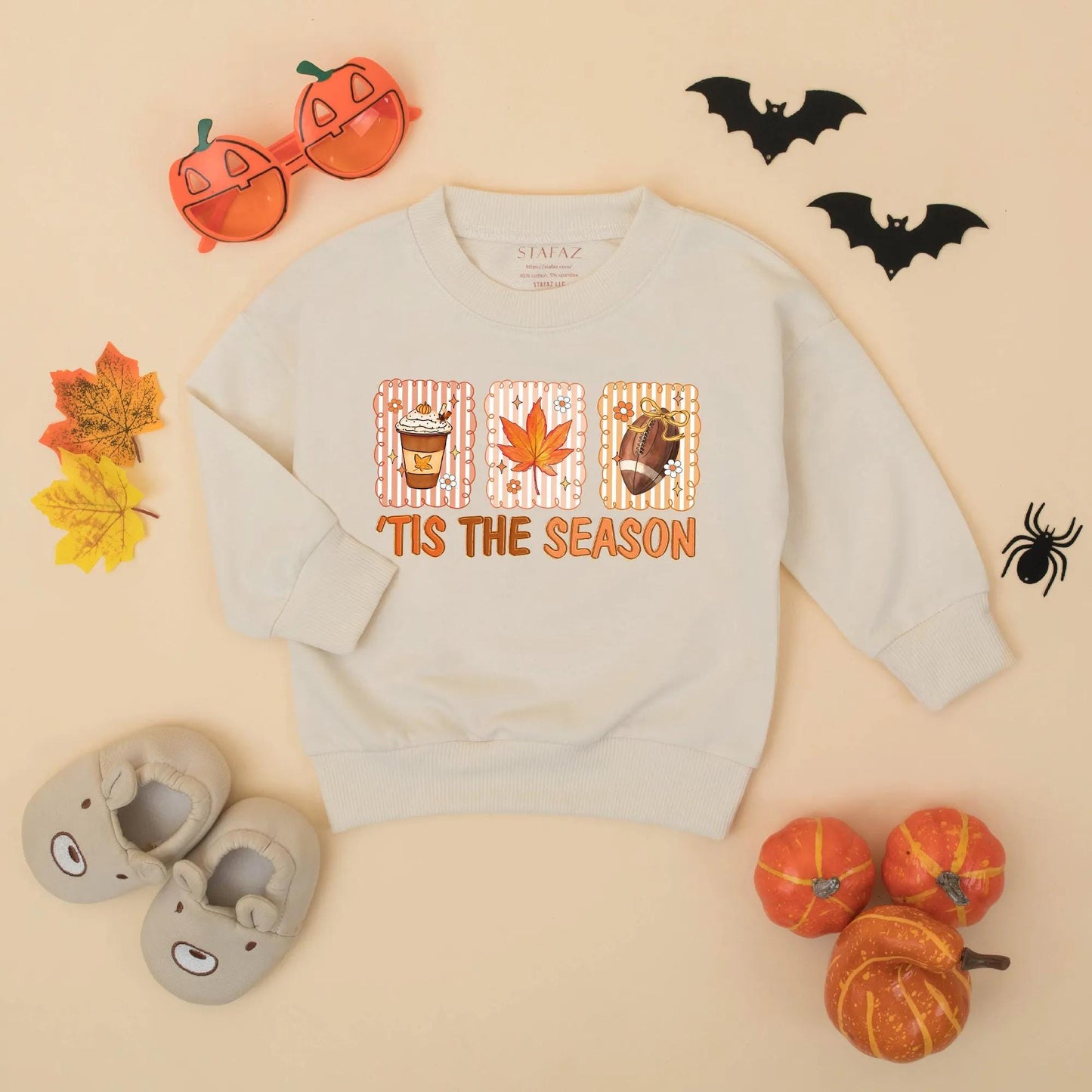 Tis The Season Baby Romper Retro Football Maple Leaf Pumpkin Spice Latte Fall Outfit Toddler Newborn First Thanksgiving Gift