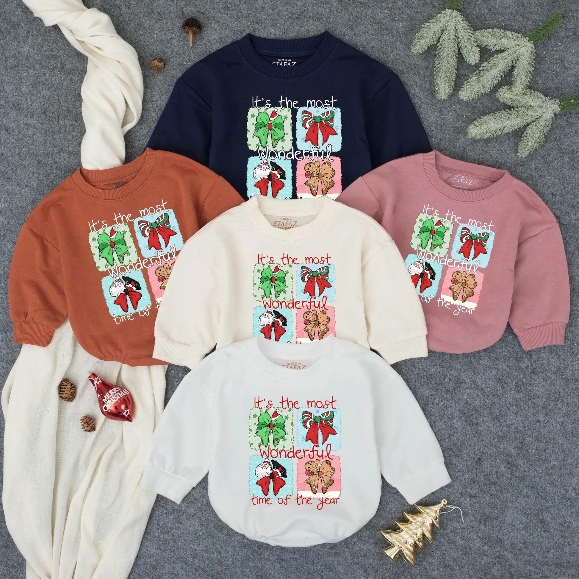 Wonderful Time of Year Christmas Romper Baby Outfit Santa Claus Gingerbread Man Holiday Newborn Clothes Festive First Christmas Bodysuit Shower Gift 137