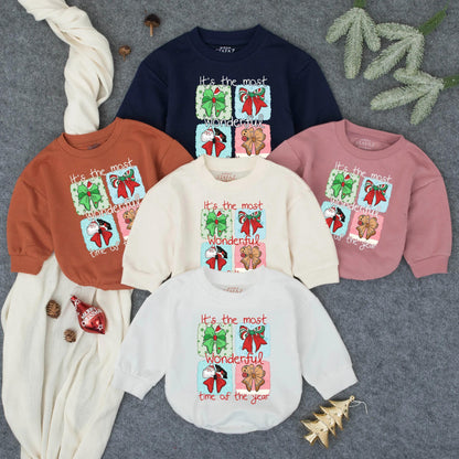Wonderful Time of Year Christmas Romper Baby Outfit Santa Claus Gingerbread Man Holiday Newborn Clothes Festive First Christmas Bodysuit Shower Gift 137