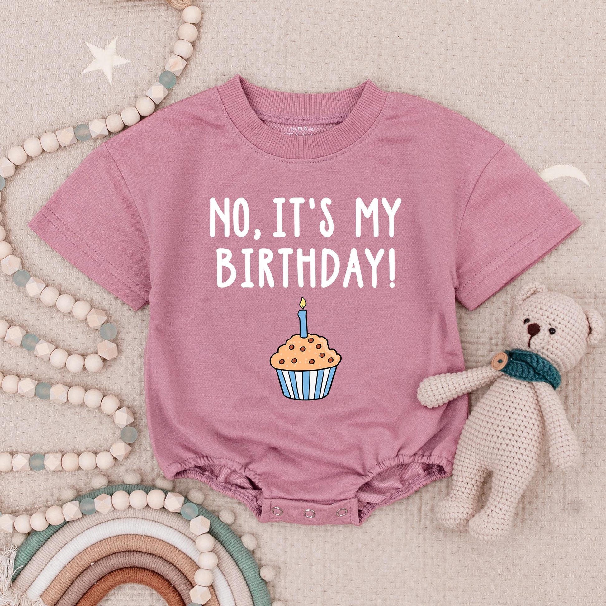 It's My Birthday! Funny Twins Baby Romper with Cupcake Design for First Birthday Boy Girl Cute Twin Outfits