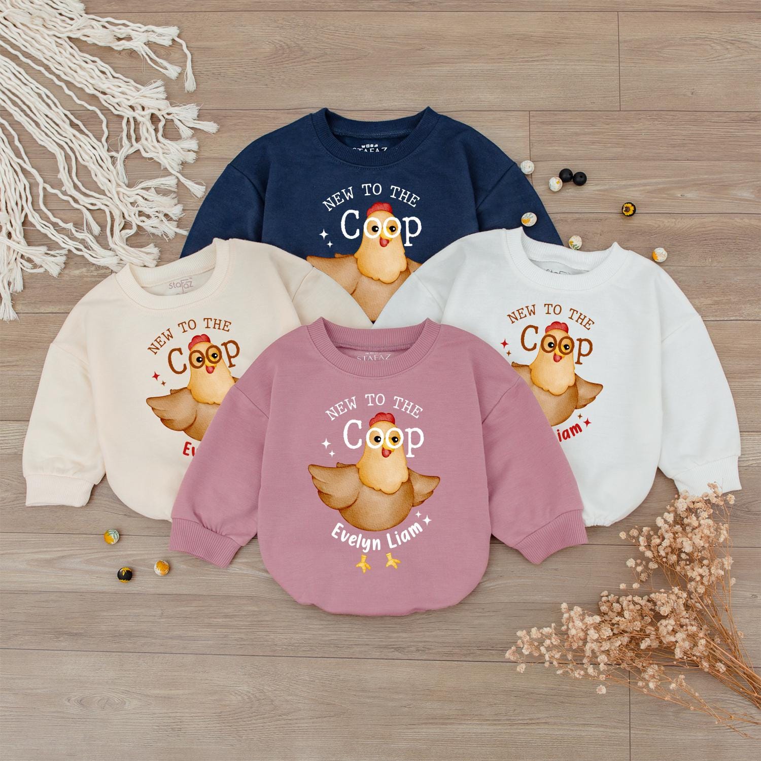 Personalized New To The Coop Baby Bodysuit, Cute Chicken Farm Outfit, Custom Name Newborn Gift, Baby Shower Present, Funny Chick Clothes 138chars