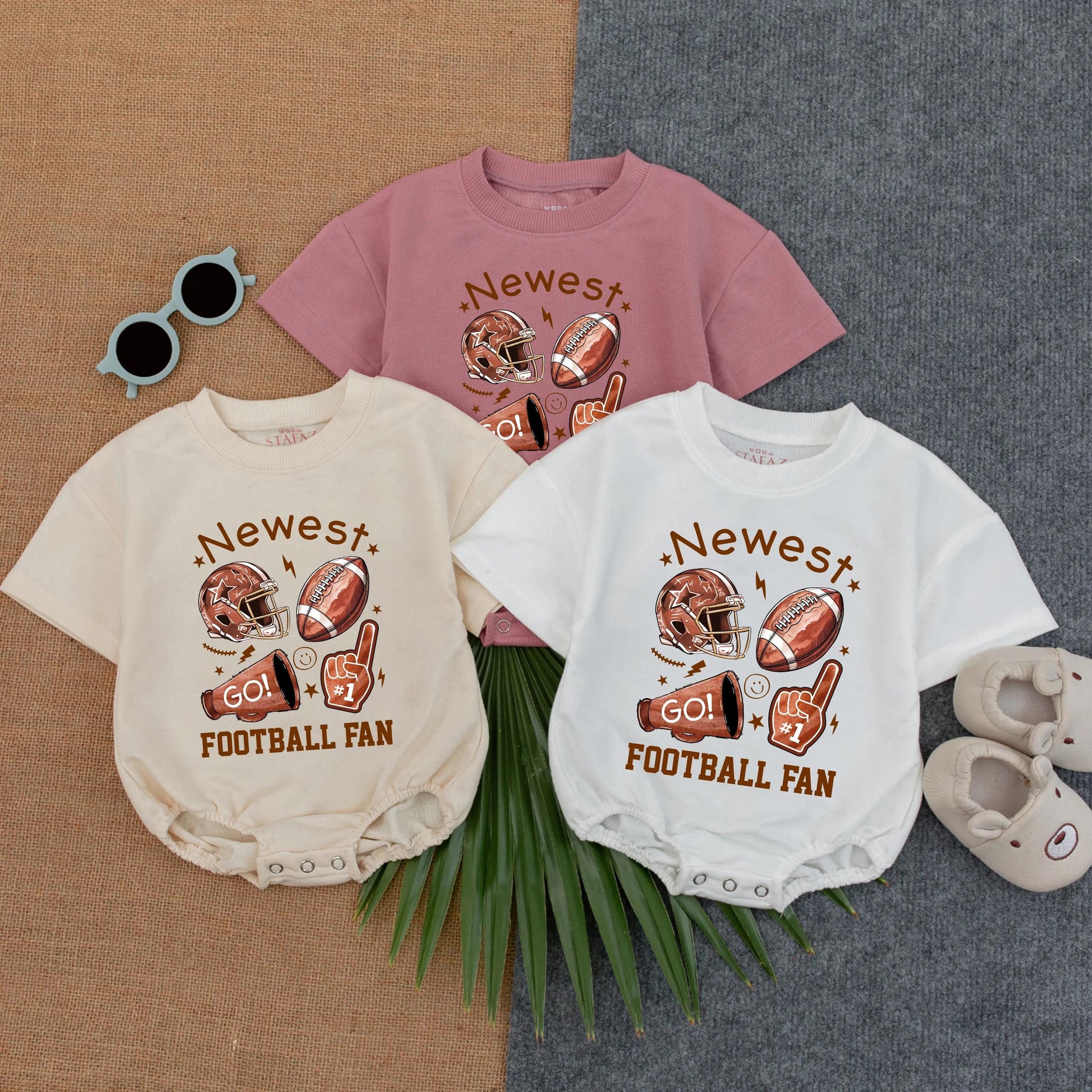 Personalized Newest Football Fan Baby Romper, Custom HENRY Number 1 Bodysuit, First Birthday Game Day Outfit, Football Baby Gift, Soft Cotton 138