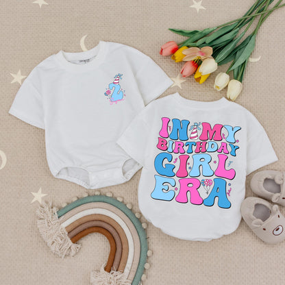 Birthday Girl Era Personalized Romper, Retro 2nd Birthday Outfit, Playful Baby Romper, Custom Birthday Toddler Shirt, Cake Smash Outfit, Fun Gift (139 chars)