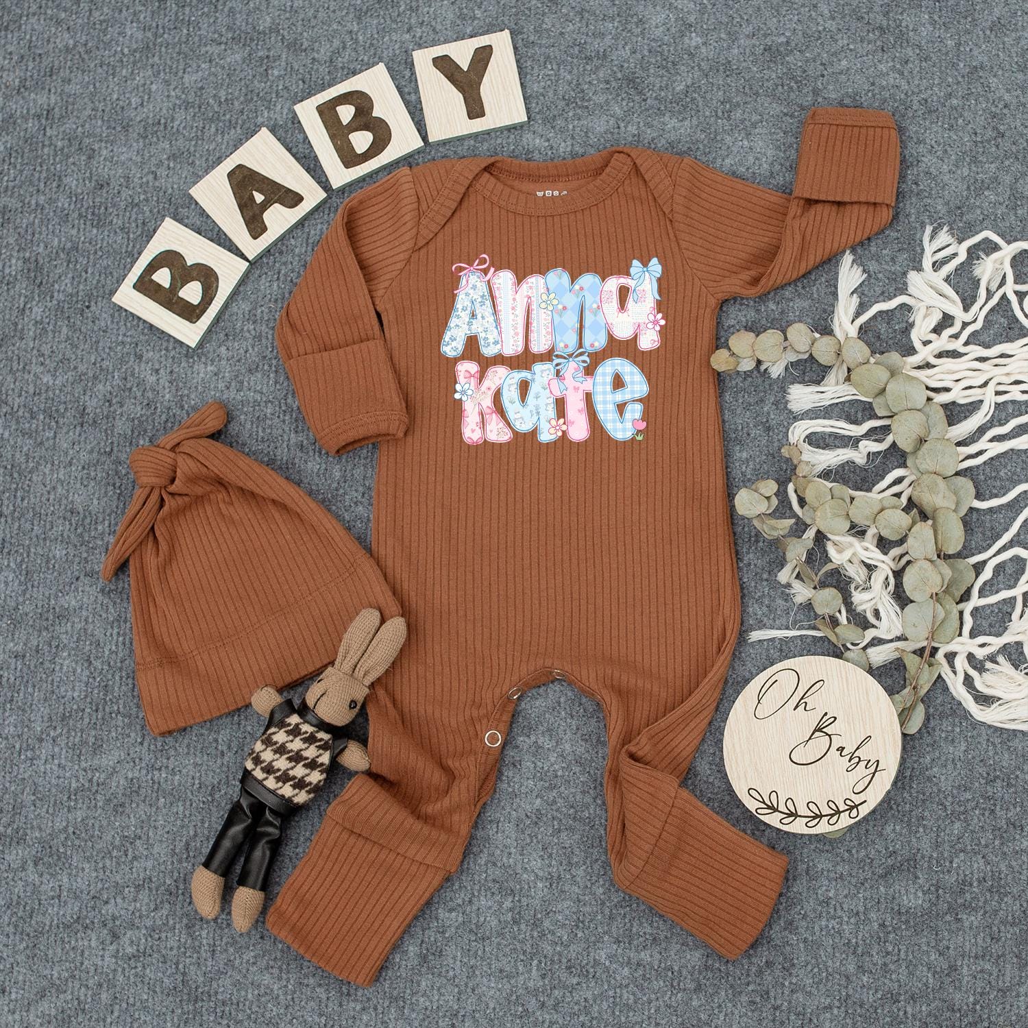 Custom Baby Name Floral Bodysuit for Girls, Newborn Coming Home Outfit, Sweet Infant Clothing Baby Shower Gift Cute Romper