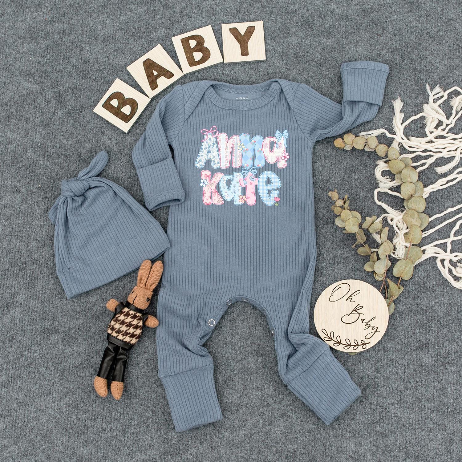 Custom Baby Name Floral Bodysuit for Girls, Newborn Coming Home Outfit, Sweet Infant Clothing Baby Shower Gift Cute Romper