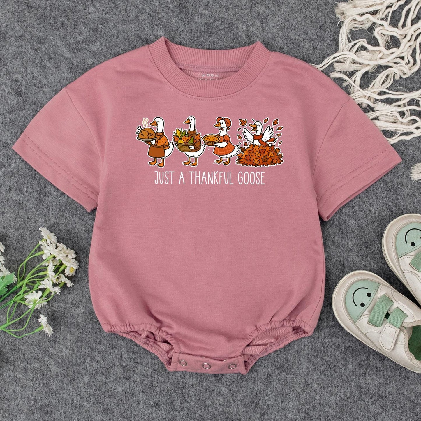 Thankful Goose Baby Sweatshirt, Cute Thanksgiving Toddler Tee: Autumn Geese Outfit for Fall, Festive Kids Clothes, Harvest Baby Shower Gift Idea, Comfy Top 136 chars