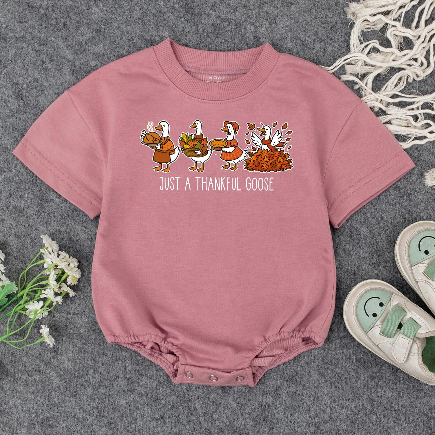 Thankful Goose Baby Sweatshirt, Cute Thanksgiving Toddler Tee: Autumn Geese Outfit for Fall, Festive Kids Clothes, Harvest Baby Shower Gift Idea, Comfy Top 136 chars