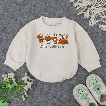 Thankful Goose Baby Sweatshirt, Cute Thanksgiving Toddler Tee: Autumn Geese Outfit for Fall, Festive Kids Clothes, Harvest Baby Shower Gift Idea, Comfy Top 136 chars