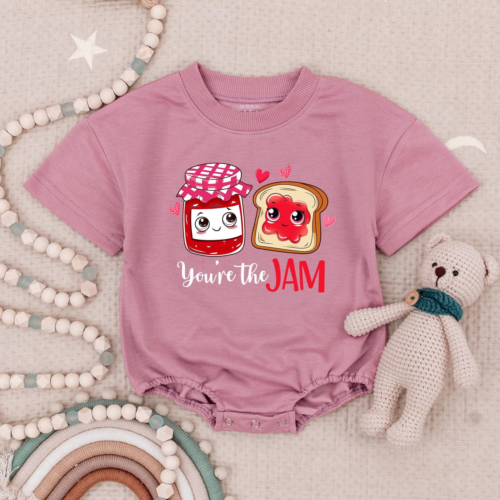 You're the Jam to My Toast Twin Rompers: Cute Matching Baby Outfits, Playful Cartoon Food Design for Sibling Photo Shoot, Unique Twins Announcement Gift