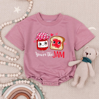 You're the Jam to My Toast Twin Rompers: Cute Matching Baby Outfits, Playful Cartoon Food Design for Sibling Photo Shoot, Unique Twins Announcement Gift