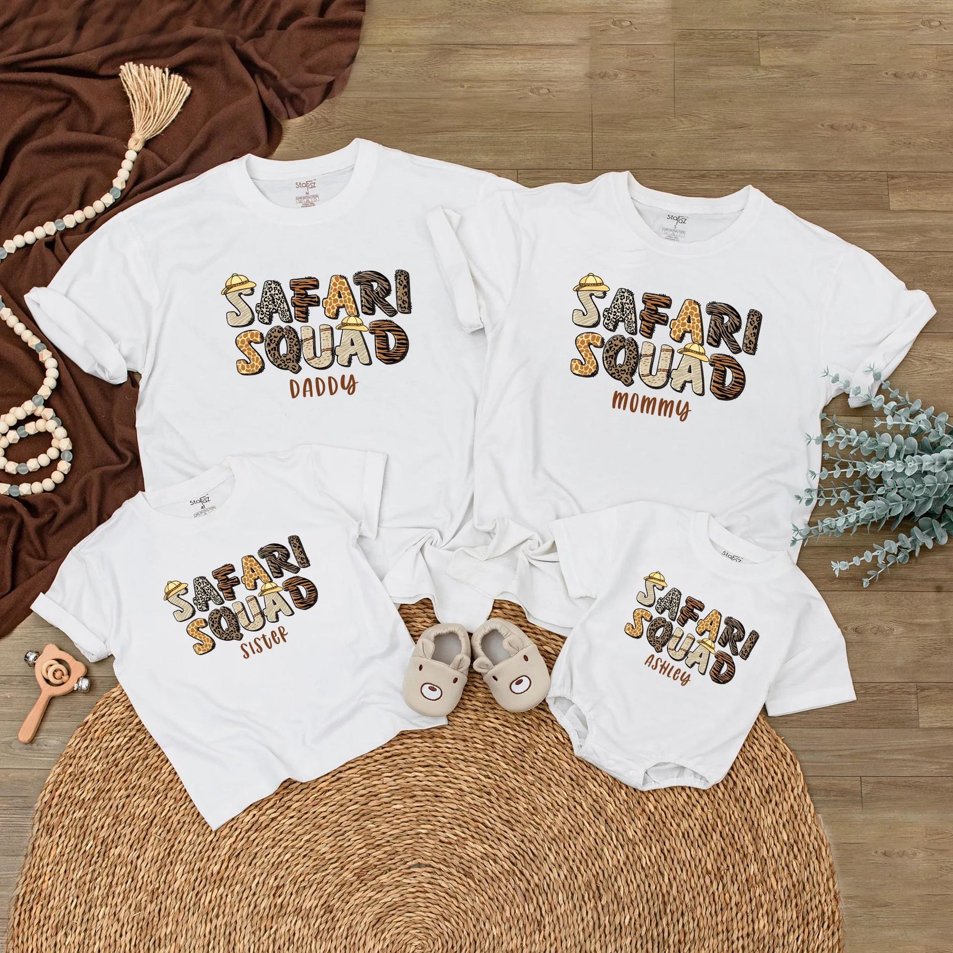 Safari Squad Family Trip Shirts – Custom Safari Birthday Tee for Dad, Mom, Kids! Personalized Wild Animal Vacation Outfits, Zoo Adventure Apparel (139 chars)