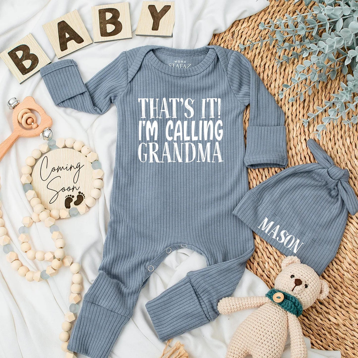 That's It! Calling Grandma Baby Bodysuit Funny Newborn Outfit Cute Grandparent Announcement Coming Home Gift Soft Cotton Romper Shower Present 132 chars