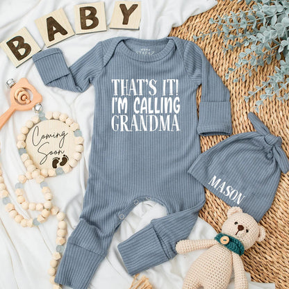 That's It! Calling Grandma Baby Bodysuit Funny Newborn Outfit Cute Grandparent Announcement Coming Home Gift Soft Cotton Romper Shower Present 132 chars