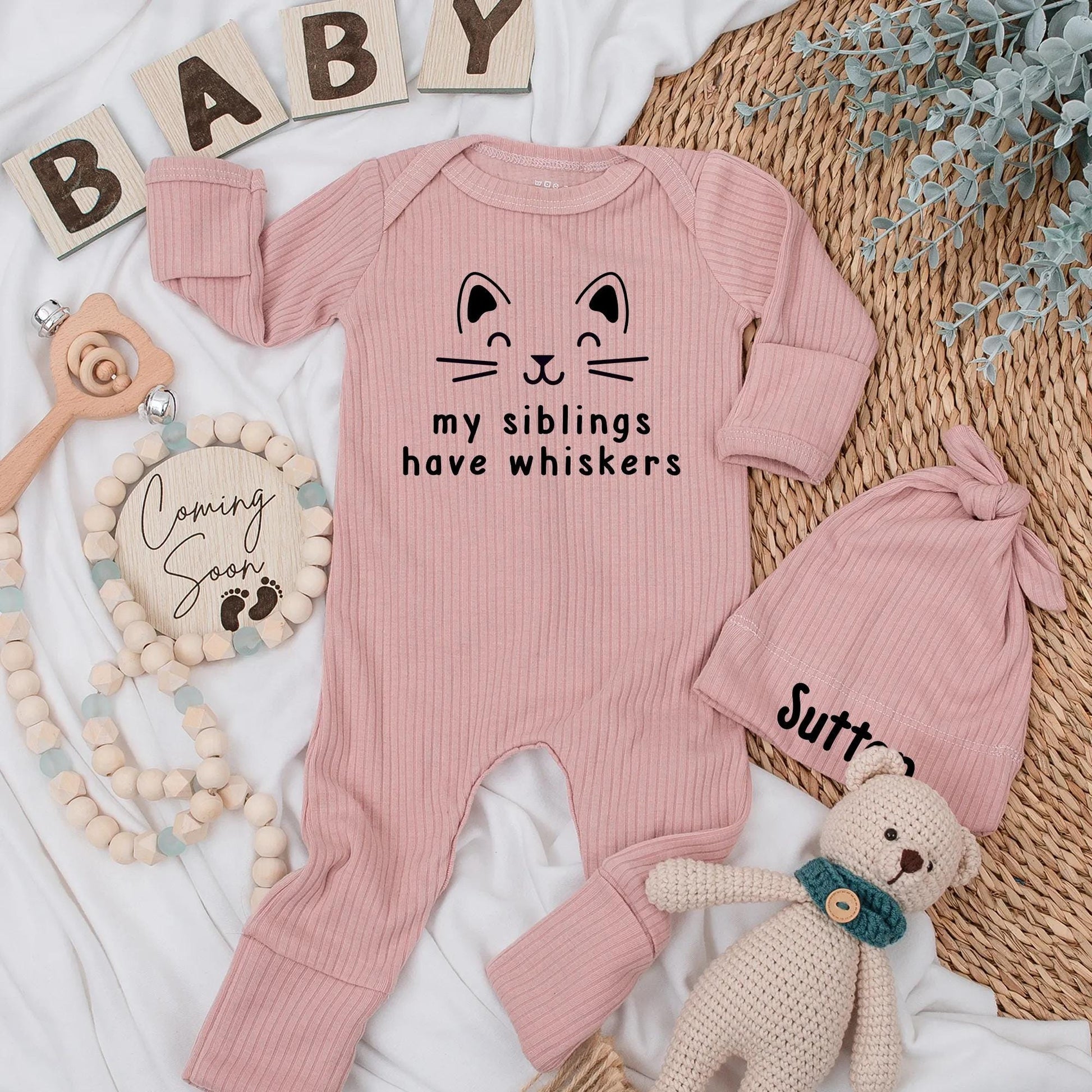 My Siblings Have Whiskers Baby Bodysuit Funny Cat Newborn Outfit Adorable Pet Lover Infant Clothes Cute Baby Shower Gift Pregnancy Announcement Idea