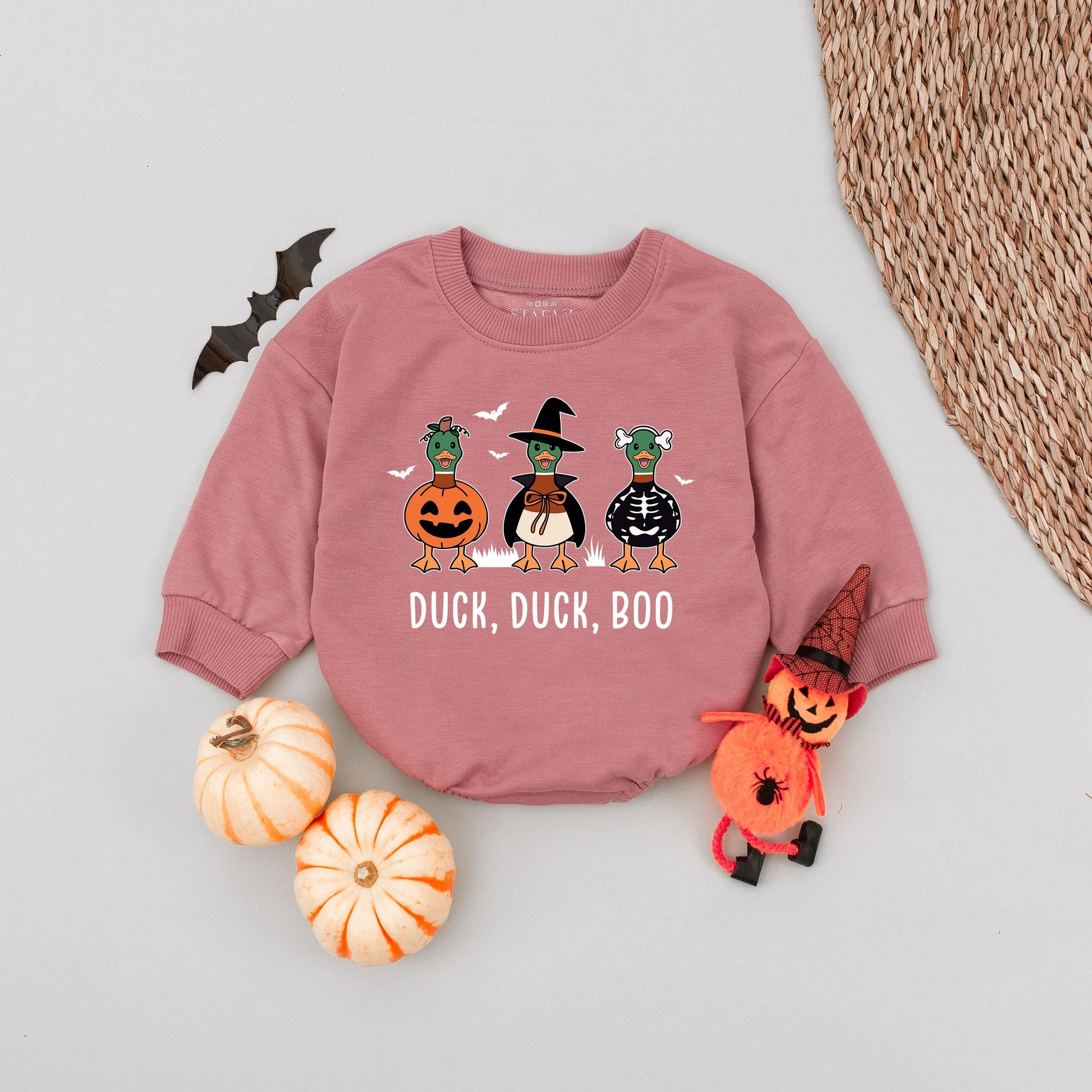 Duck Duck Boo Halloween Baby Romper, Cute Pumpkin Ghost Outfit, Fall Infant Bodysuit, Funny Trick or Treat Costume, 1st Halloween Shower Gift, Unisex 138