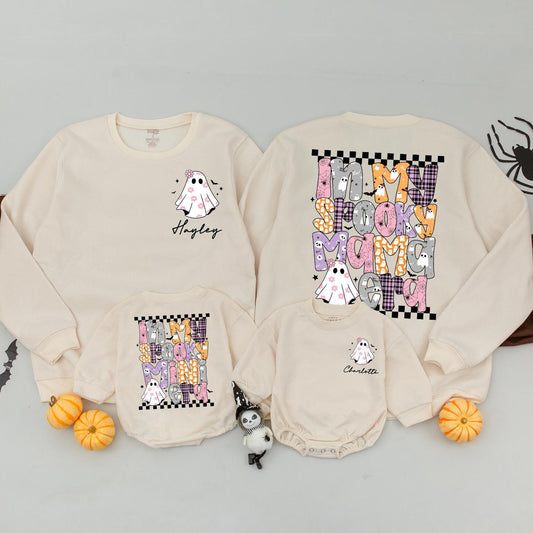 Matching Spooky Mama & Mini Era Halloween Sweatshirt, Cute Ghost Family Outfit, Pastel Colors, Baby & Toddler, Spooky Season Gift (139 chars)