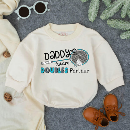 Daddy’s Future Doubles Partner Baby Romper Cute Badminton Infant Outfit Sports Toddler Bodysuit Athlete Baby Clothes