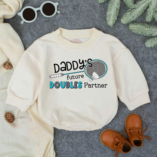 Daddy’s Future Doubles Partner Baby Romper Cute Badminton Infant Outfit Sports Toddler Bodysuit Athlete Baby Clothes