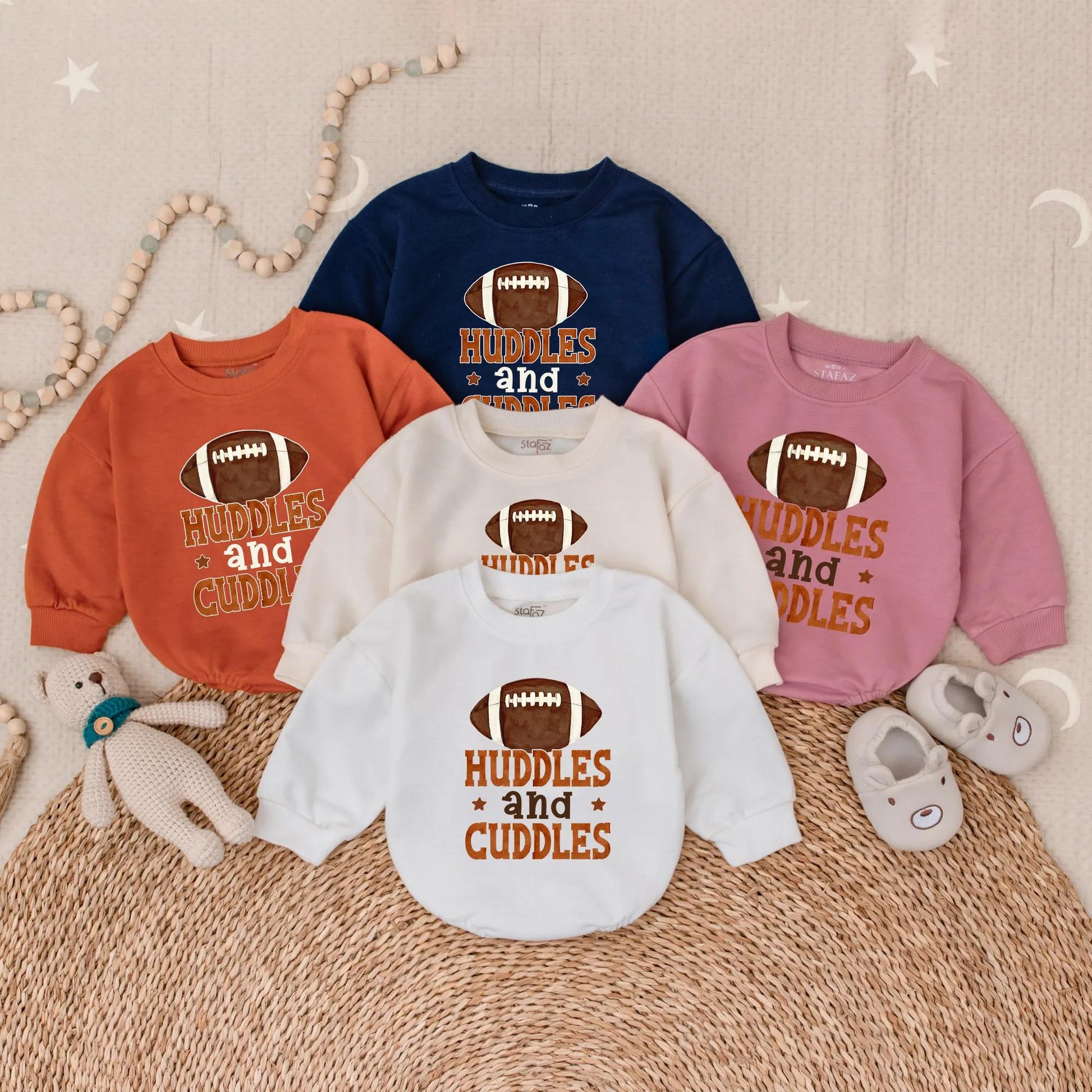 Huddles & Cuddles Baby Boy Football Romper, Newborn Game Day Outfit, Brown Football Graphic, Baby Boy Clothes, Coming Home Gift