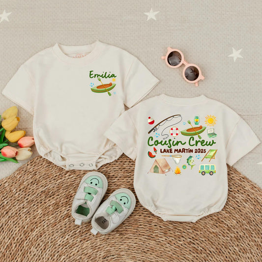 Custom Cousin Crew Lake Trip Shirt 2025 Cute Camping Canoe Matching Family Vacation Toddler Baby Tee Summer Fun Memories