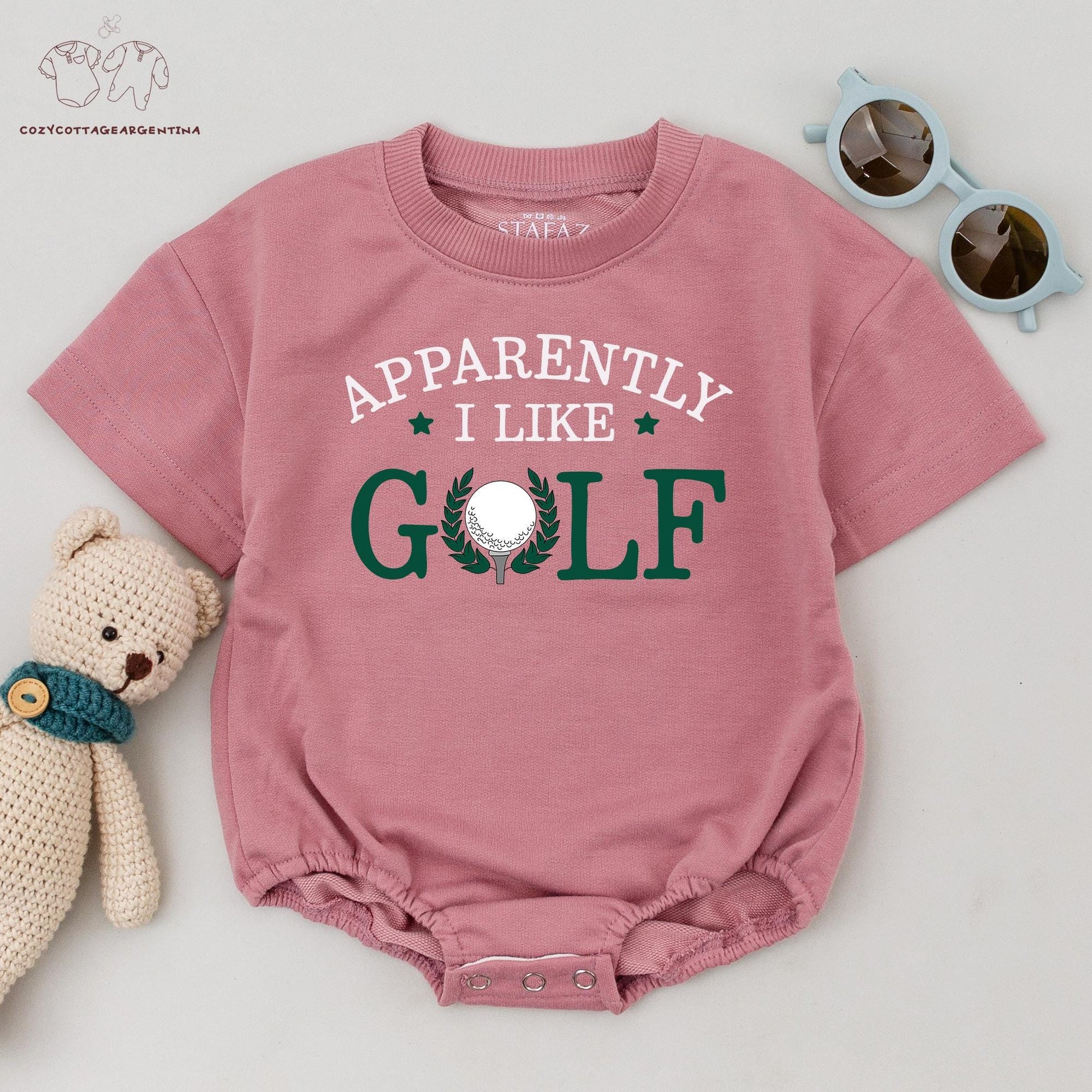 Apparently I Like Golf Baby Romper Vintage Golf Ball Tee Toddler Bodysuit Cute Golf Gift
