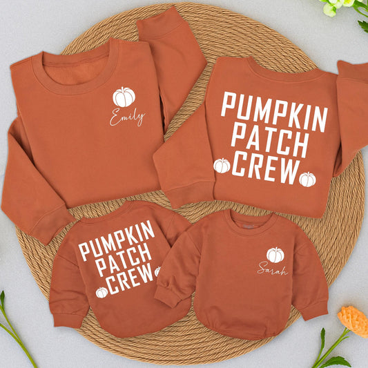 Pumpkin Patch Crew Sweatshirt Cute Fall Family Matching Sweater for Kids Toddlers Infants Adorable Autumn Outfits