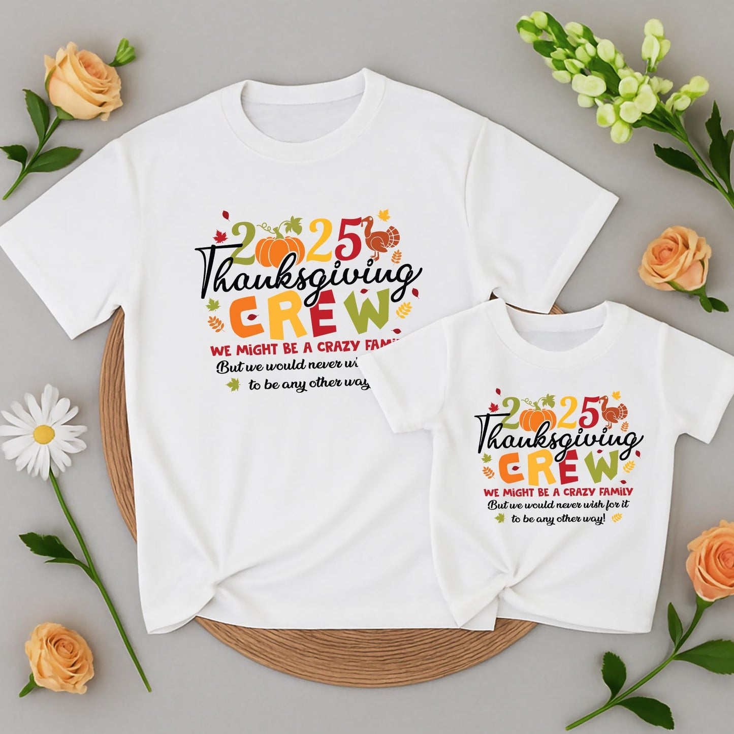 Thanksgiving Crew 2025 Shirt Fall Family Matching Tees Holiday Outfits
