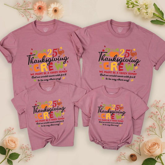 Thanksgiving Crew 2025 Shirt Fall Family Matching Tees Holiday Outfits
