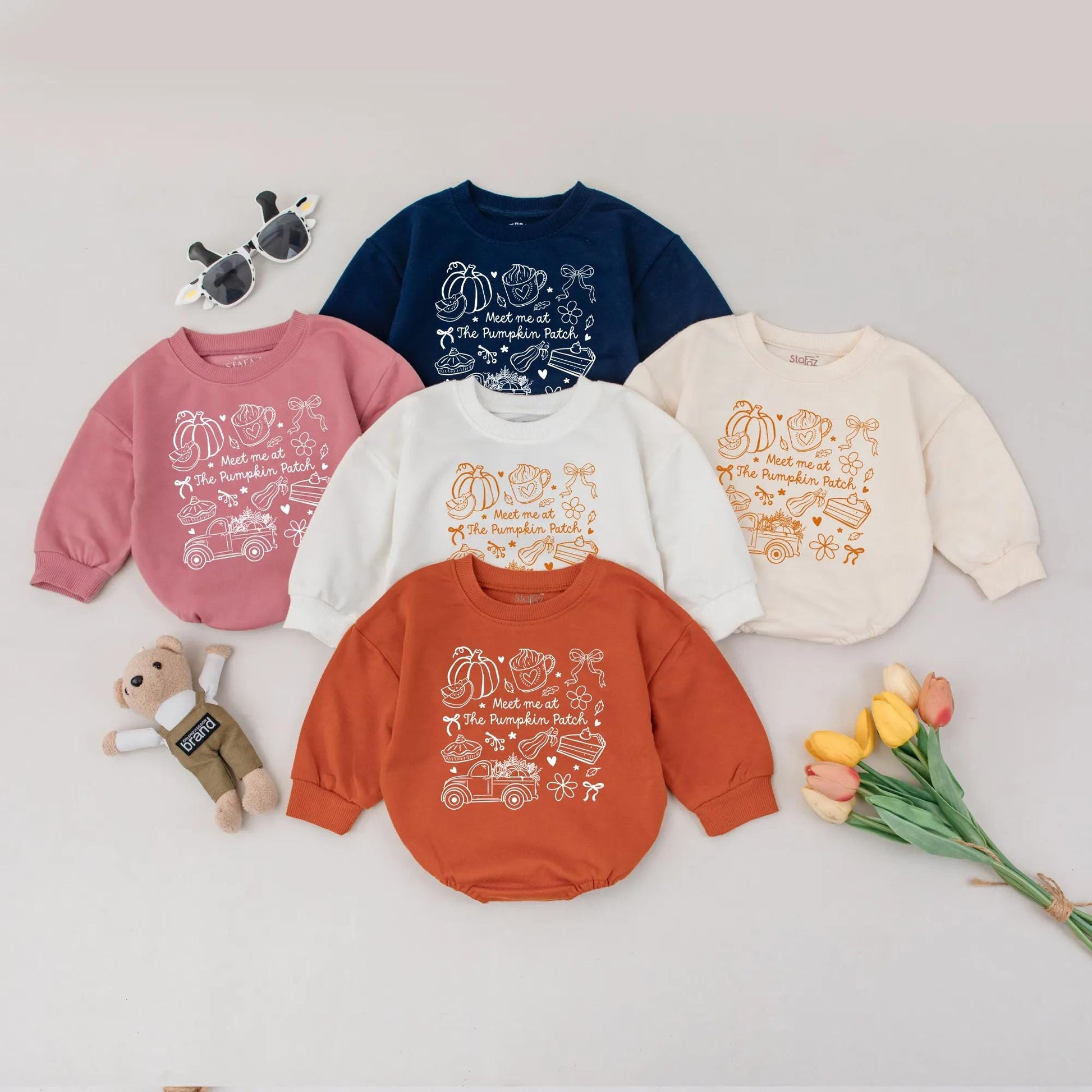 Meet Me at The Pumpkin Patch Bubble Romper Adorable Orange Autumn Baby Clothes Cozy Fall First Thanksgiving Gift Infant