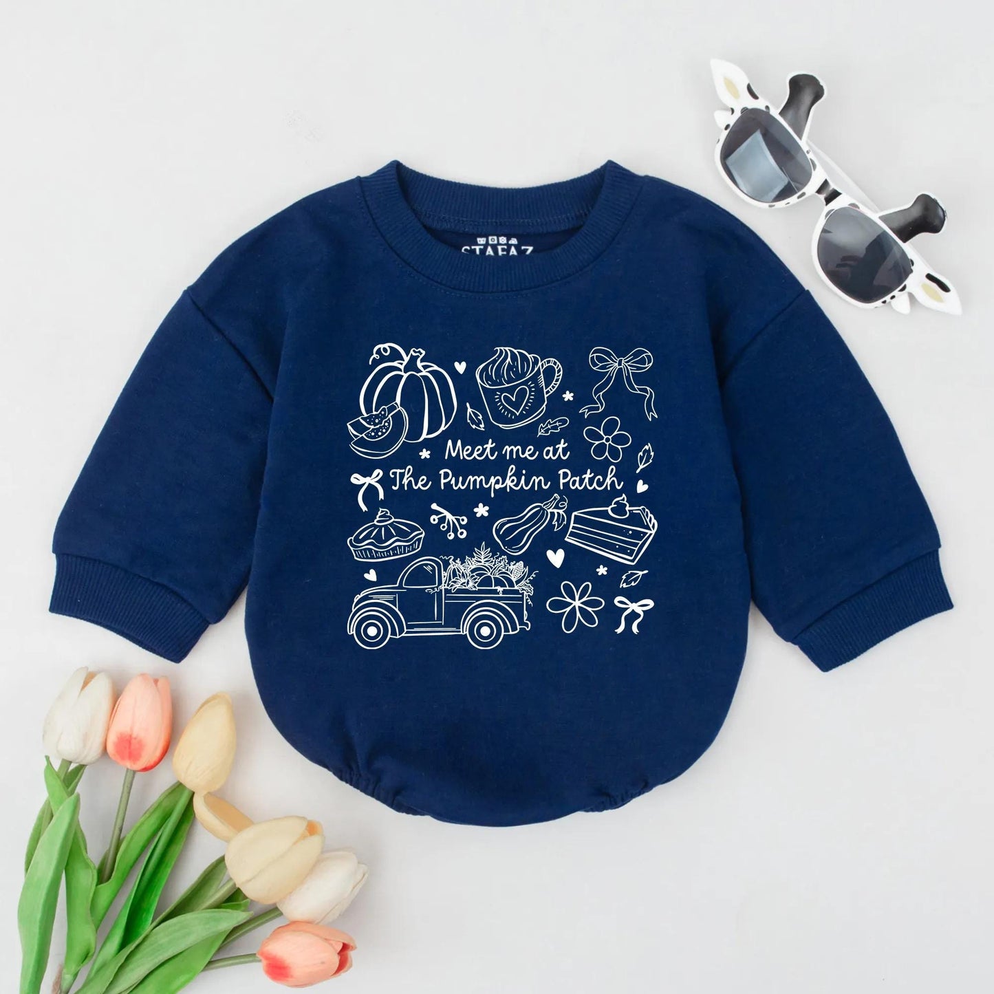 Meet Me at The Pumpkin Patch Bubble Romper Adorable Orange Autumn Baby Clothes Cozy Fall First Thanksgiving Gift Infant