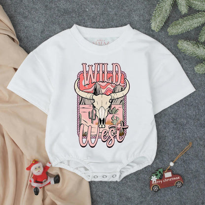 Pink Wild West Cowgirl Baby Bubble Romper Adorable Western Bodysuit for Baby Girls Perfect Baby Shower or Coming Home Outfit