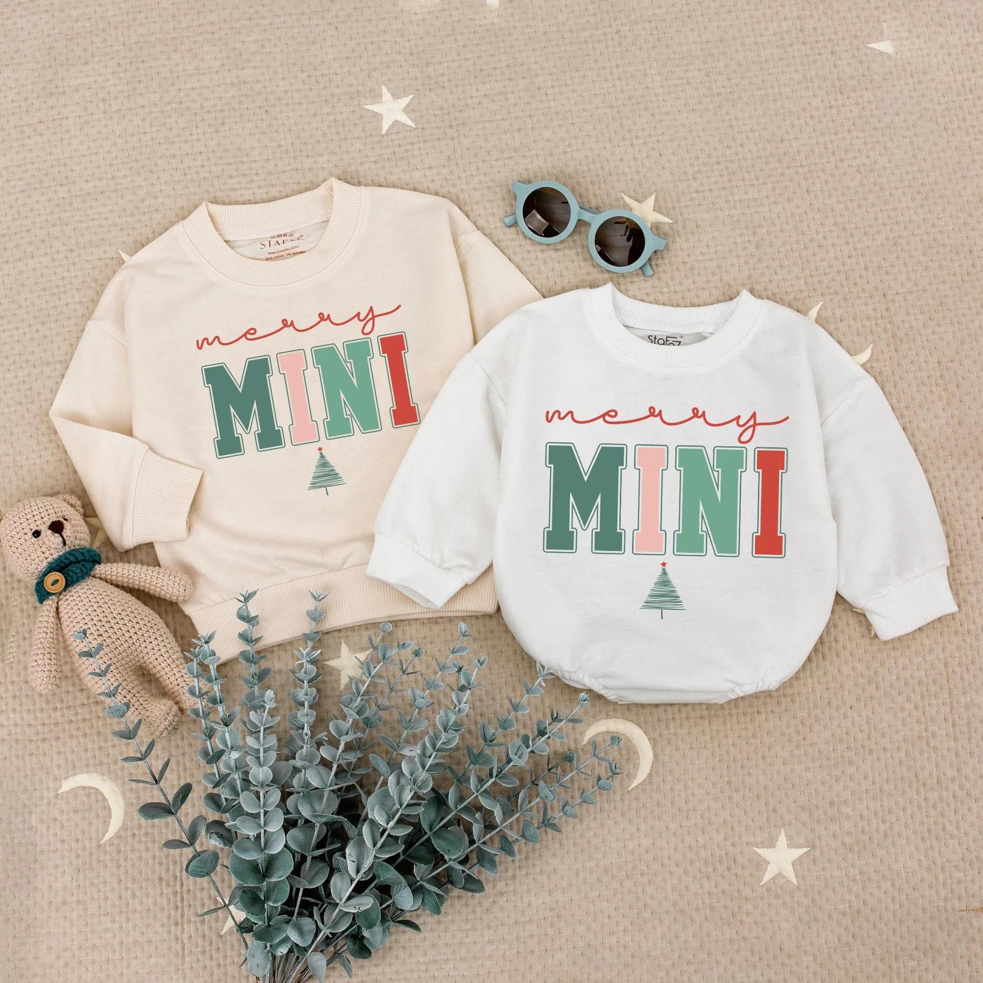 Merry Mama & Mini Matching Christmas Sweatshirts, Cute Mommy and Me Holiday Sweaters, Festive Family Matching Outfit, Soft Cotton Xmas Gift for Mom (139)