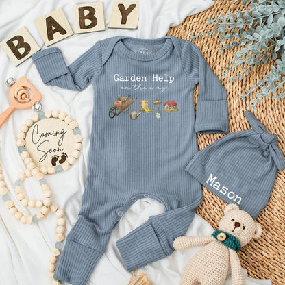 Garden Help on the Way Baby Bodysuit, Cute Gardening Outfit for Baby Girl or Boy, Newborn Announcement Gift, Little Gardener Clothes, Soft & Comfy