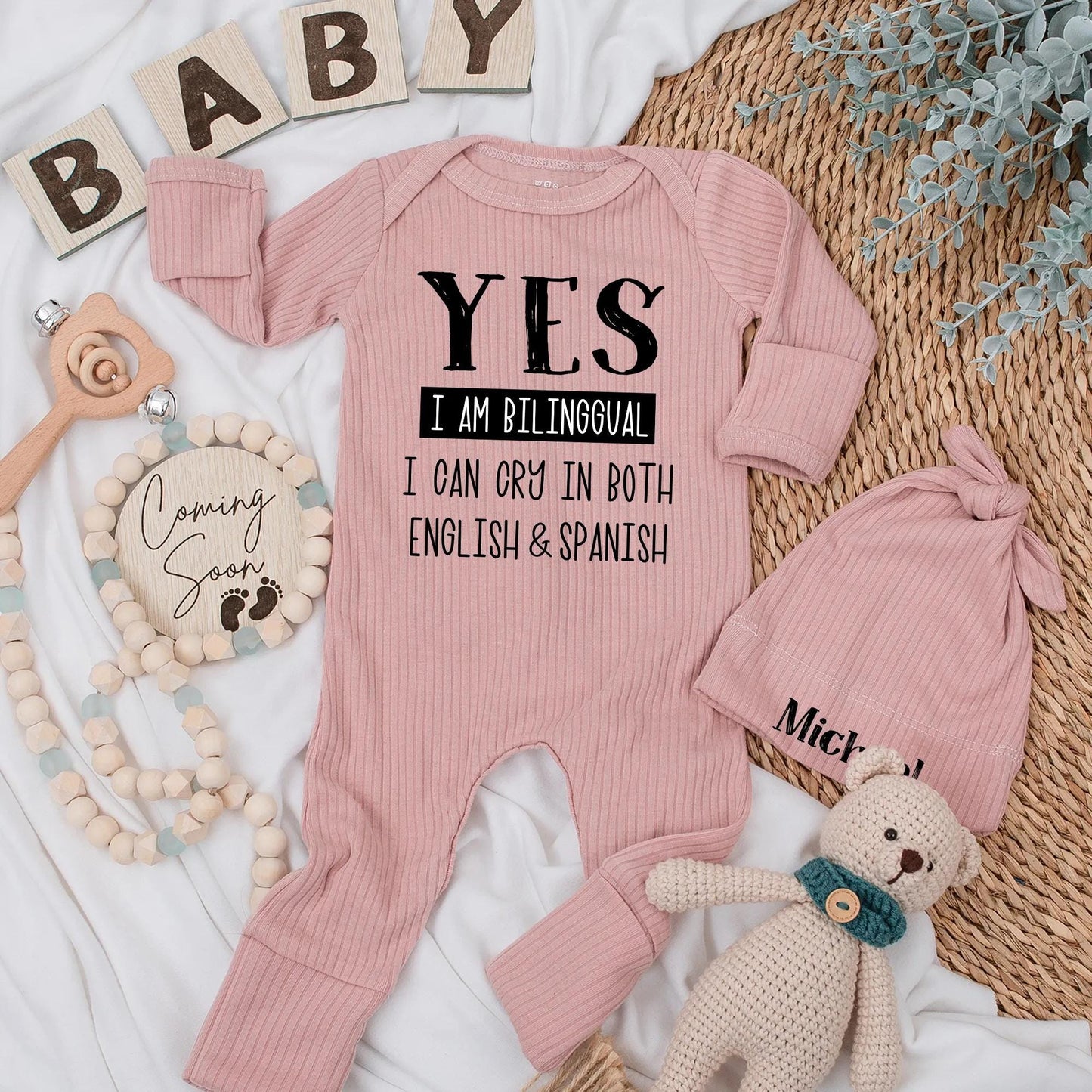 Funny Yes I'm Bilingual Baby Bodysuit English Spanish Crying Newborn Clothes Latino Baby Shower Gift Gender Neutral