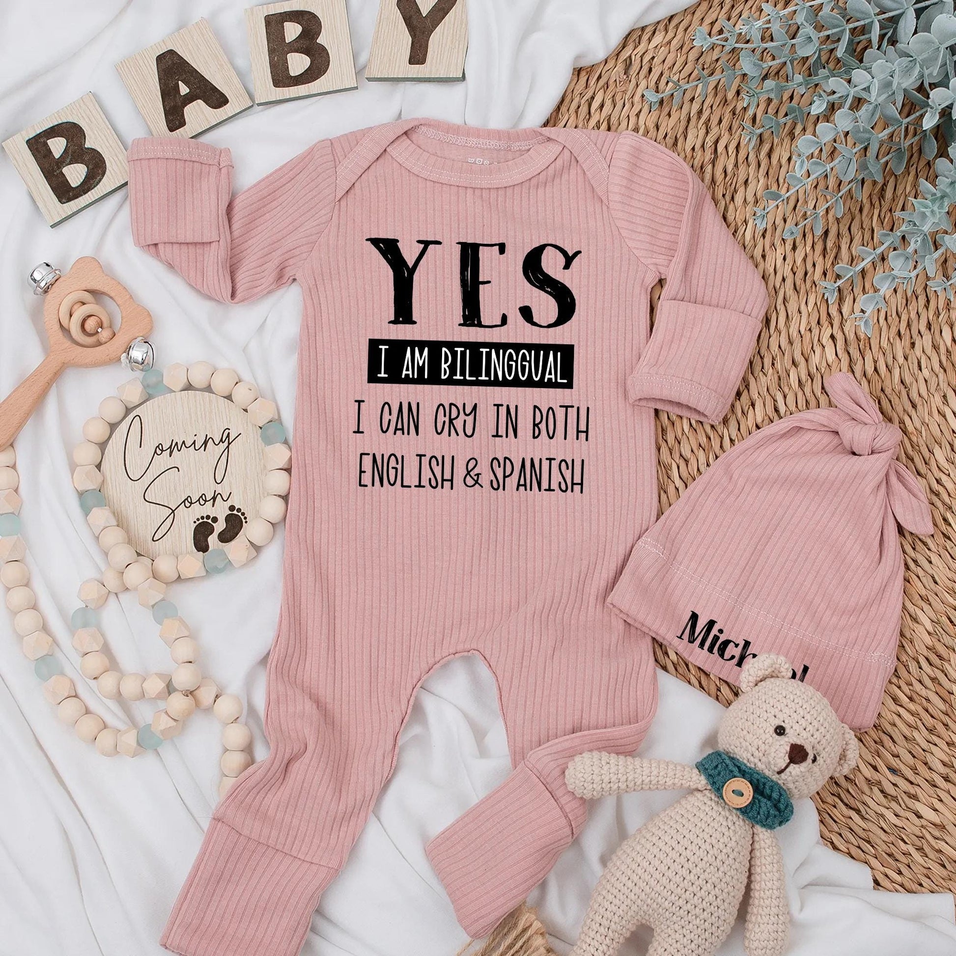 Funny Yes I'm Bilingual Baby Bodysuit English Spanish Crying Newborn Clothes Latino Baby Shower Gift Gender Neutral