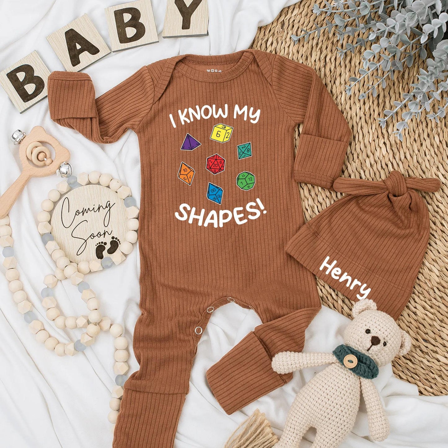 I Know My Shapes Baby Bodysuit Gamer Outfit Dnd Gift Newborn Clothes Baby Shower Gift Baby Boy or Girl D&D Dice Design