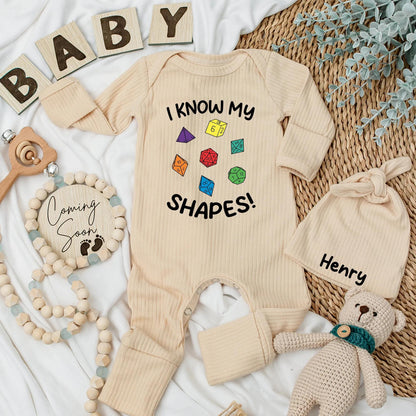 I Know My Shapes Baby Bodysuit Gamer Outfit Dnd Gift Newborn Clothes Baby Shower Gift Baby Boy or Girl D&D Dice Design