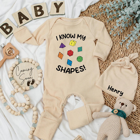 I Know My Shapes Baby Bodysuit Gamer Outfit Dnd Gift Newborn Clothes Baby Shower Gift Baby Boy or Girl D&D Dice Design