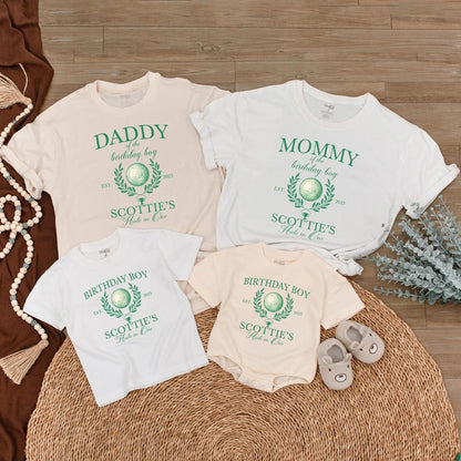 Daddy/Mommy/Birthday Boy of the Birthday Boy Scottie's Hole in One Golf First Birthday Party Outfit 2025