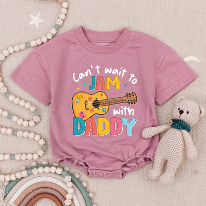 Can't Wait to Jam with Daddy Baby Romper - Cute Guitar Music Outfit for Newborns & Infants - Baby Shower Gift for Daddy and Me - Future Musician