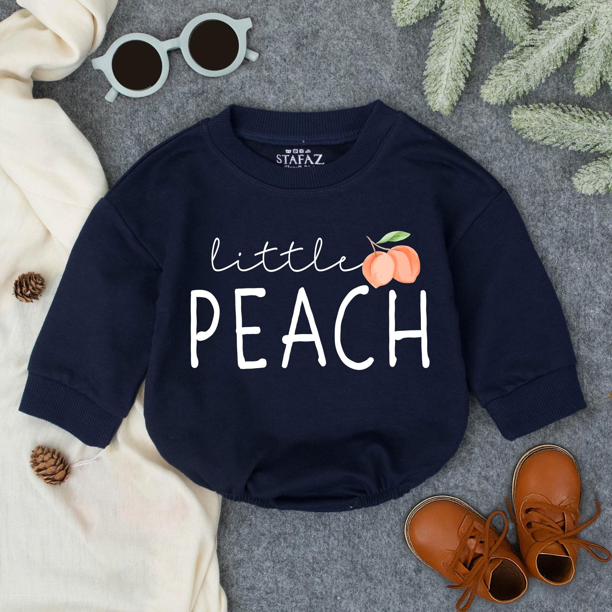 Little Peach Baby Romper Cute Fruit Bodysuit Girl Outfit Summer Newborn Clothing Playful Design Cotton Peach Blossom Birthday Gift