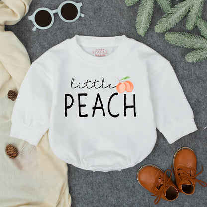 Little Peach Baby Romper Cute Fruit Bodysuit Girl Outfit Summer Newborn Clothing Playful Design Cotton Peach Blossom Birthday Gift